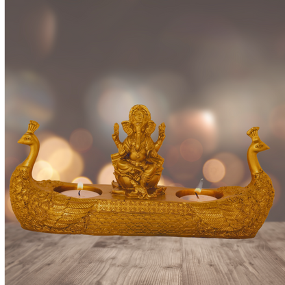 Golden Ganesha Deepak For Pooja Room & Home Decor