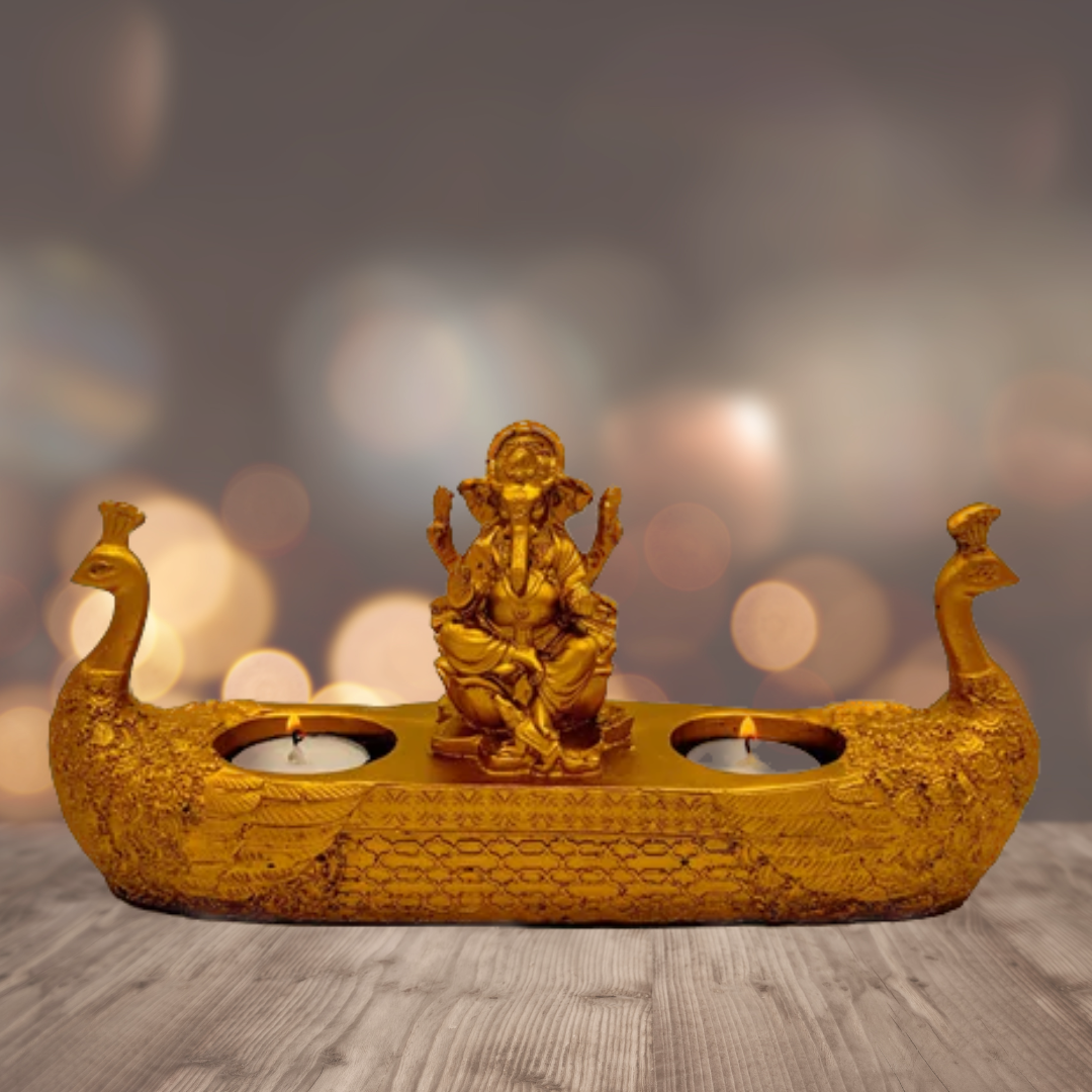 Golden Ganesha Deepak For Pooja Room & Home Decor