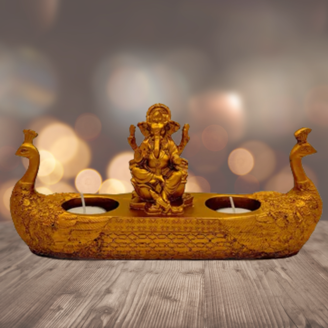 Golden Ganesha Deepak For Pooja Room & Home Decor