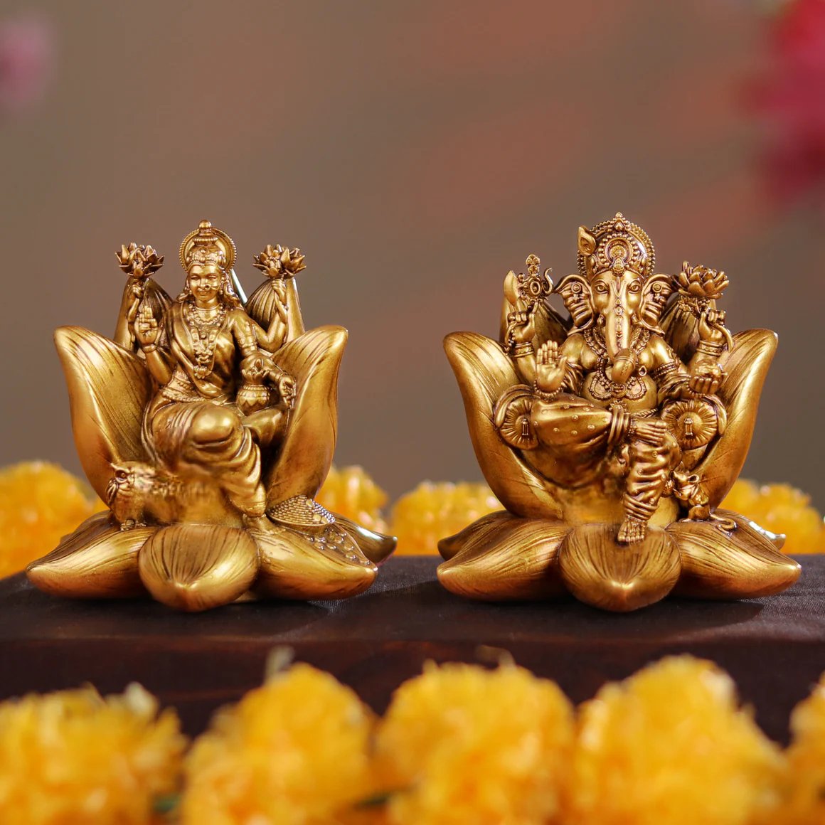 Golden Laxmi Ganesh Idol - Samriidhhii Store