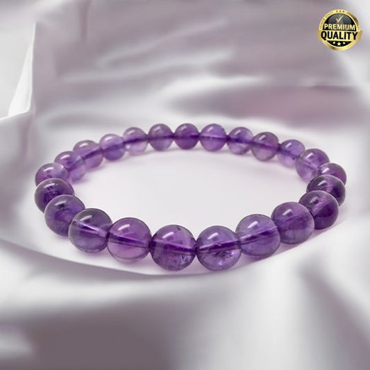 Amethyst Tumble Beads Stretchable Bracelet - Samriidhhii Store