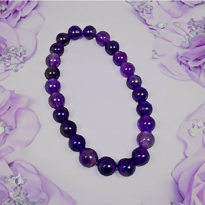 Amethyst Tumble Beads Stretchable Bracelet - Samriidhhii Store