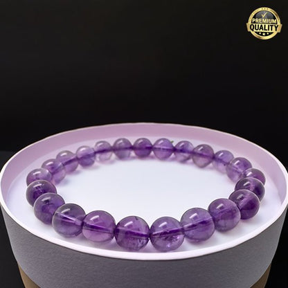 Amethyst Tumble Beads Stretchable Bracelet - Samriidhhii Store