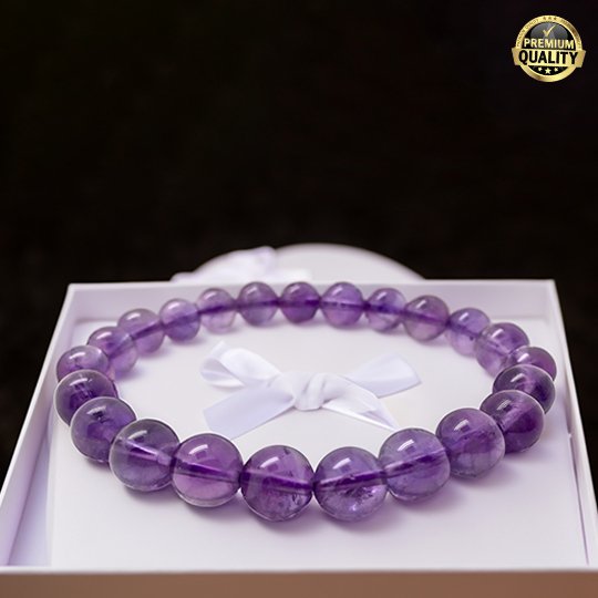 Amethyst Tumble Beads Stretchable Bracelet - Samriidhhii Store