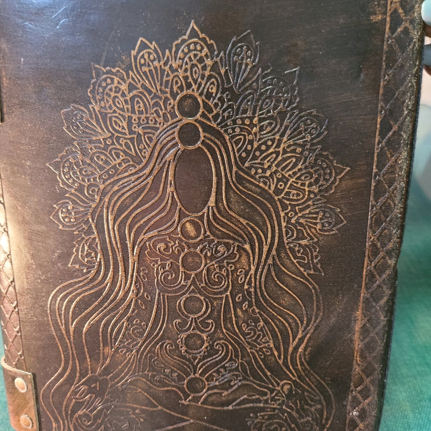 Handmade Embossed Angel Leather journal - Samriidhhii Store