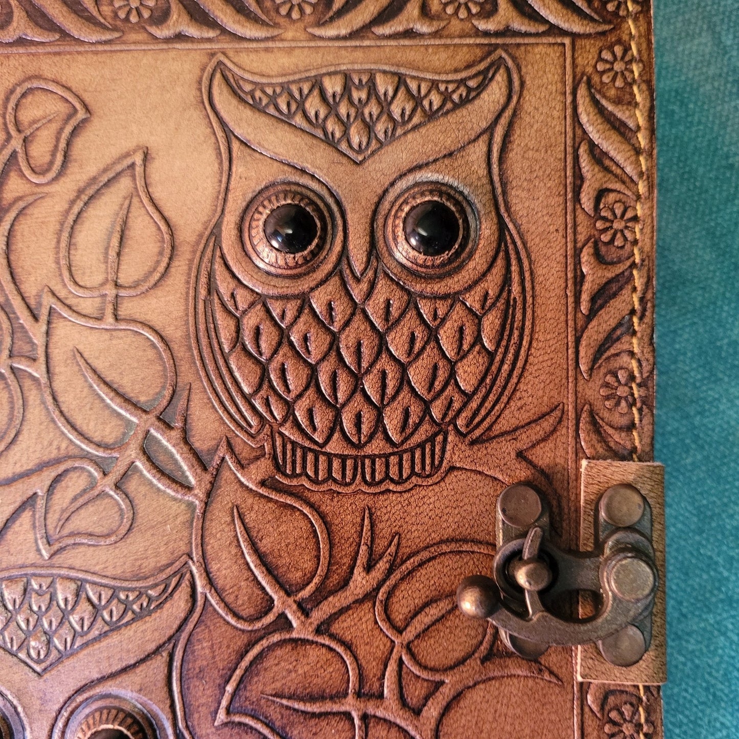 Owl Emboss With Black Stone Eye Journal - Samriidhhii Store