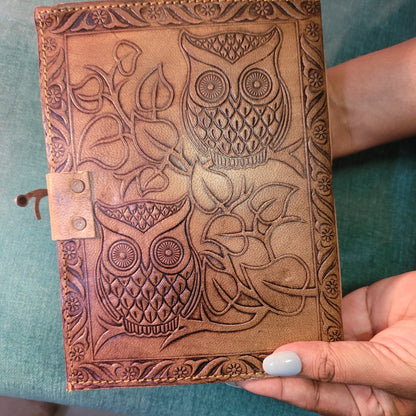 Owl Emboss With Black Stone Eye Journal - Samriidhhii Store