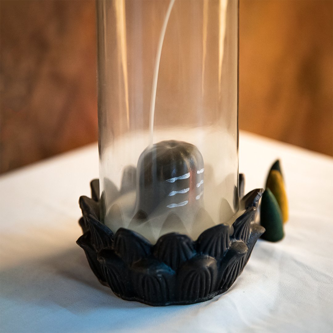 Shiva Shivling Smoke Fountain with Cylinder Glass - Samriidhhii Store