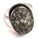 Natural Raw Pyrite Crystal Ring